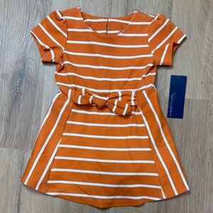 NWT Habitual Kids Orange and White Striped Dress 2T